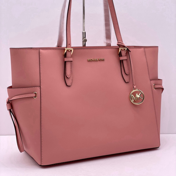 Michael Kors Gilly Large Drawstring Travel Leather Top Zip Tote - Picture 7 of 11